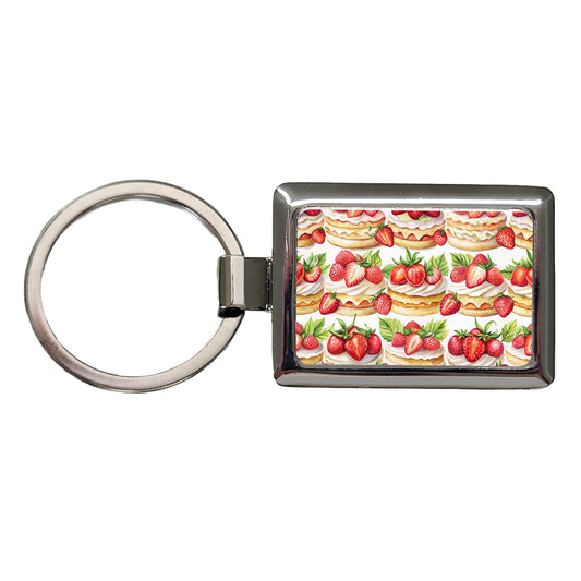 Strawberry Shortcake In A Row Rectangle Metal Keychain