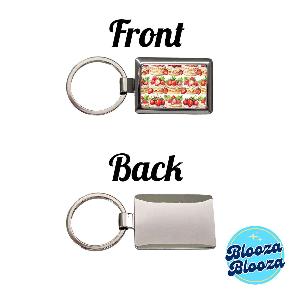 Strawberry Shortcake In A Row Rectangle Metal Keychain