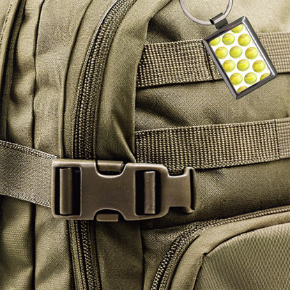 Tennis Balls In A Row Rectangle Metal Keychain