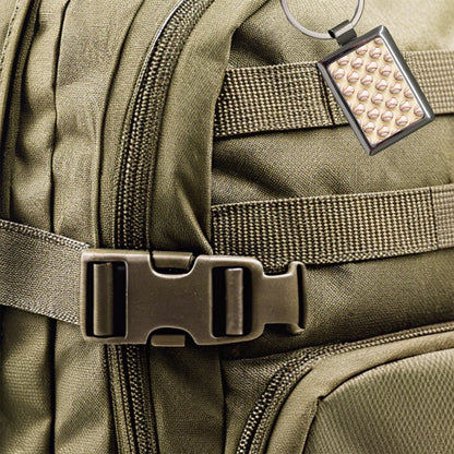 Tiny White Softballs In A Row Rectangle Metal Keychain