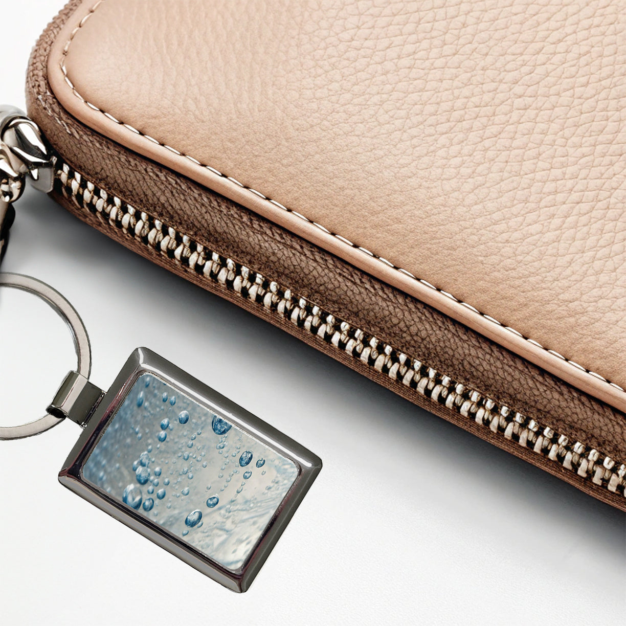 Water Liquid Closeup Funny Rectangle Metal Keychain