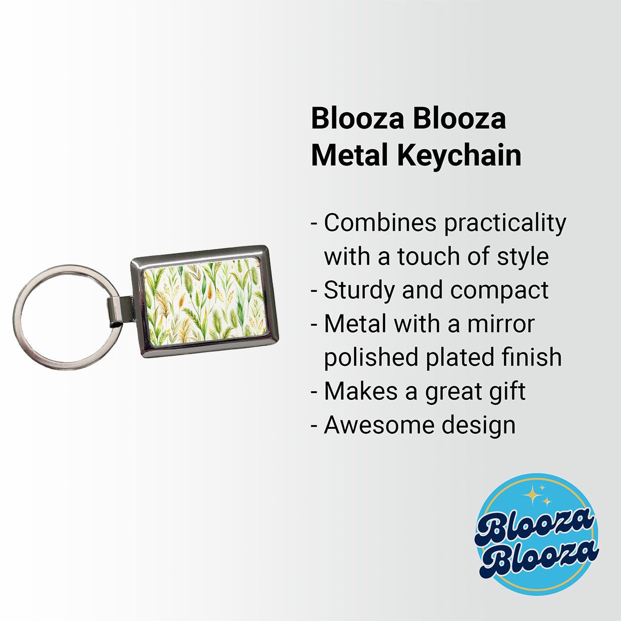 Wild Grasses Rectangle Metal Keychain