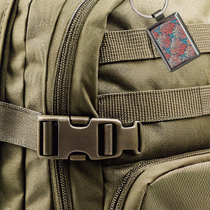 Coral Pattern Reef Ocean Rectangle Metal Keychain