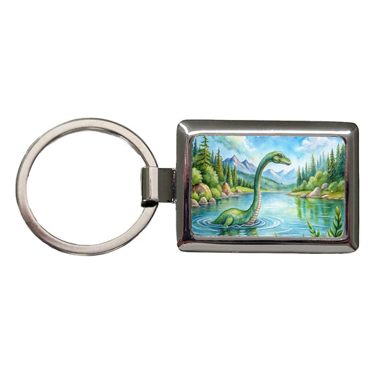 Loch Ness Monster Nessie In Scotland Highlands Lake Rectangle Metal Keychain