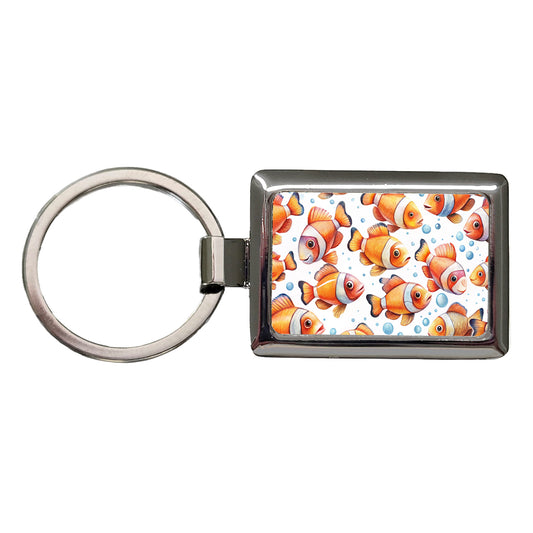 Lots Of Sweet Clownfish Rectangle Metal Keychain