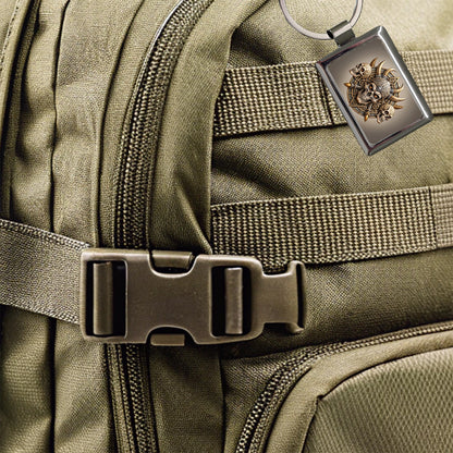 Norse Viking Symbols With Skulls Rectangle Metal Keychain