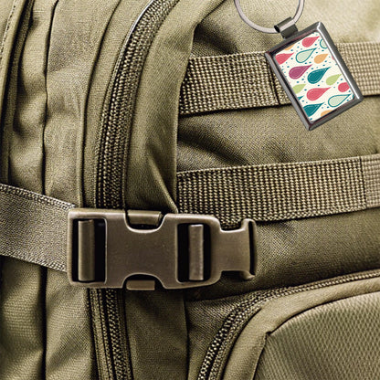 Rain Water Droplets Cute Rectangle Metal Keychain