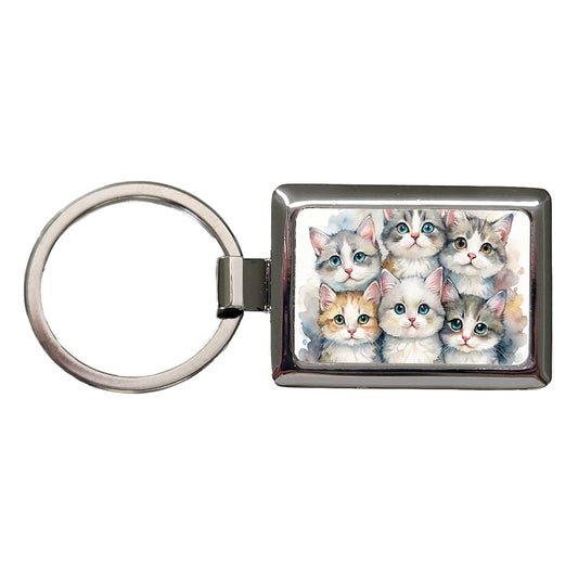 Sweet Australian Mist Cats Rectangle Metal Keychain