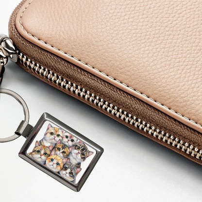 Sweet Exotic Shorthair Cats Rectangle Metal Keychain