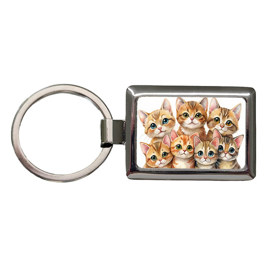 Sweet Havana Brown Cats Rectangle Metal Keychain