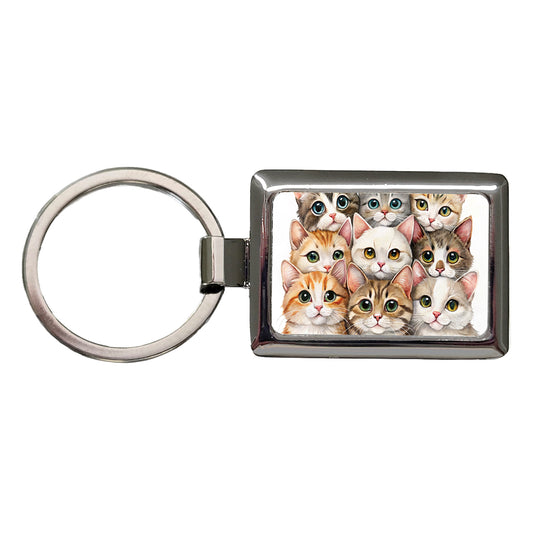 Sweet Javanese Cats Rectangle Metal Keychain