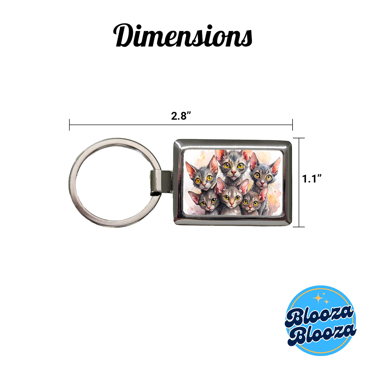 Sweet Lykoi Cats Rectangle Metal Keychain