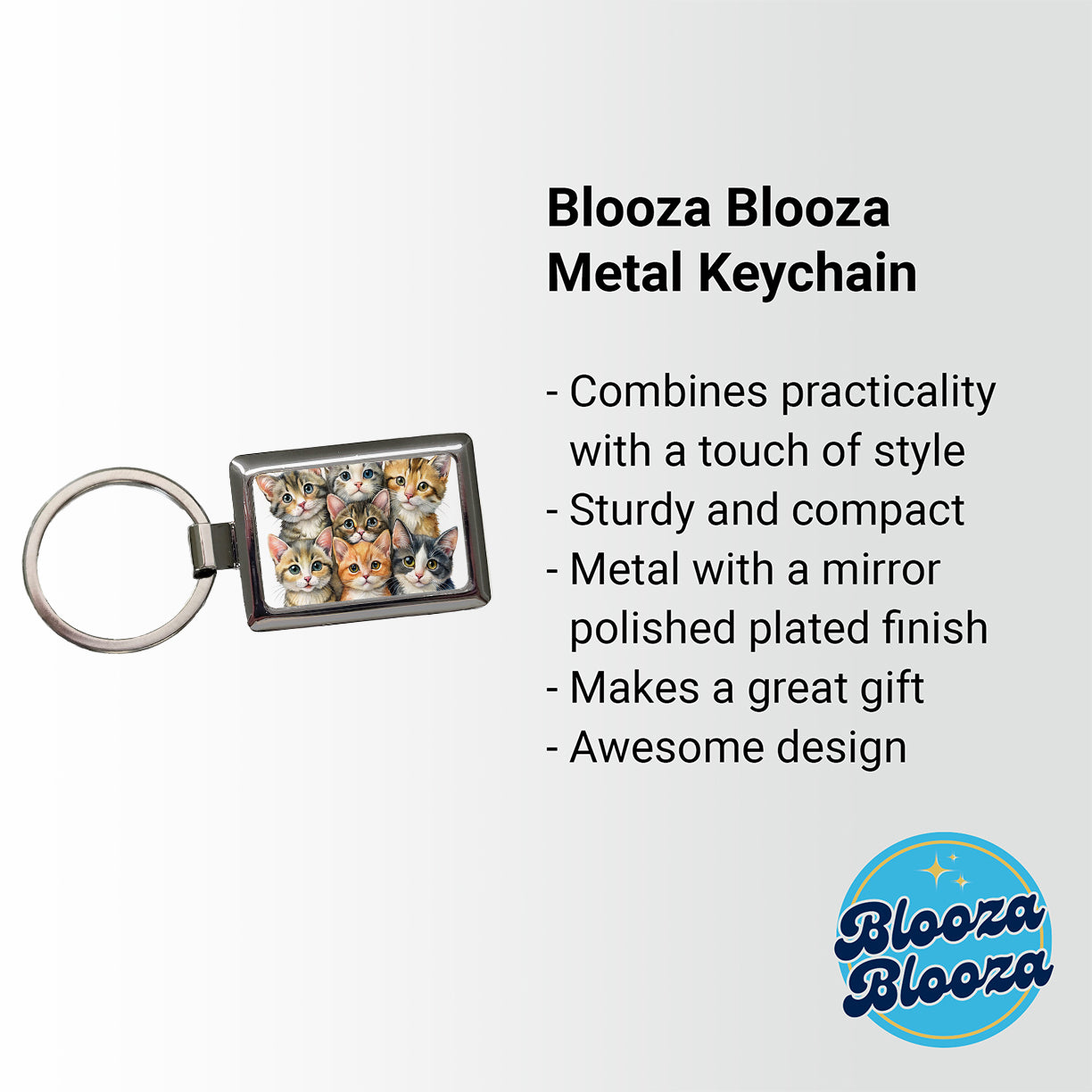Sweet Manx Cats Rectangle Metal Keychain