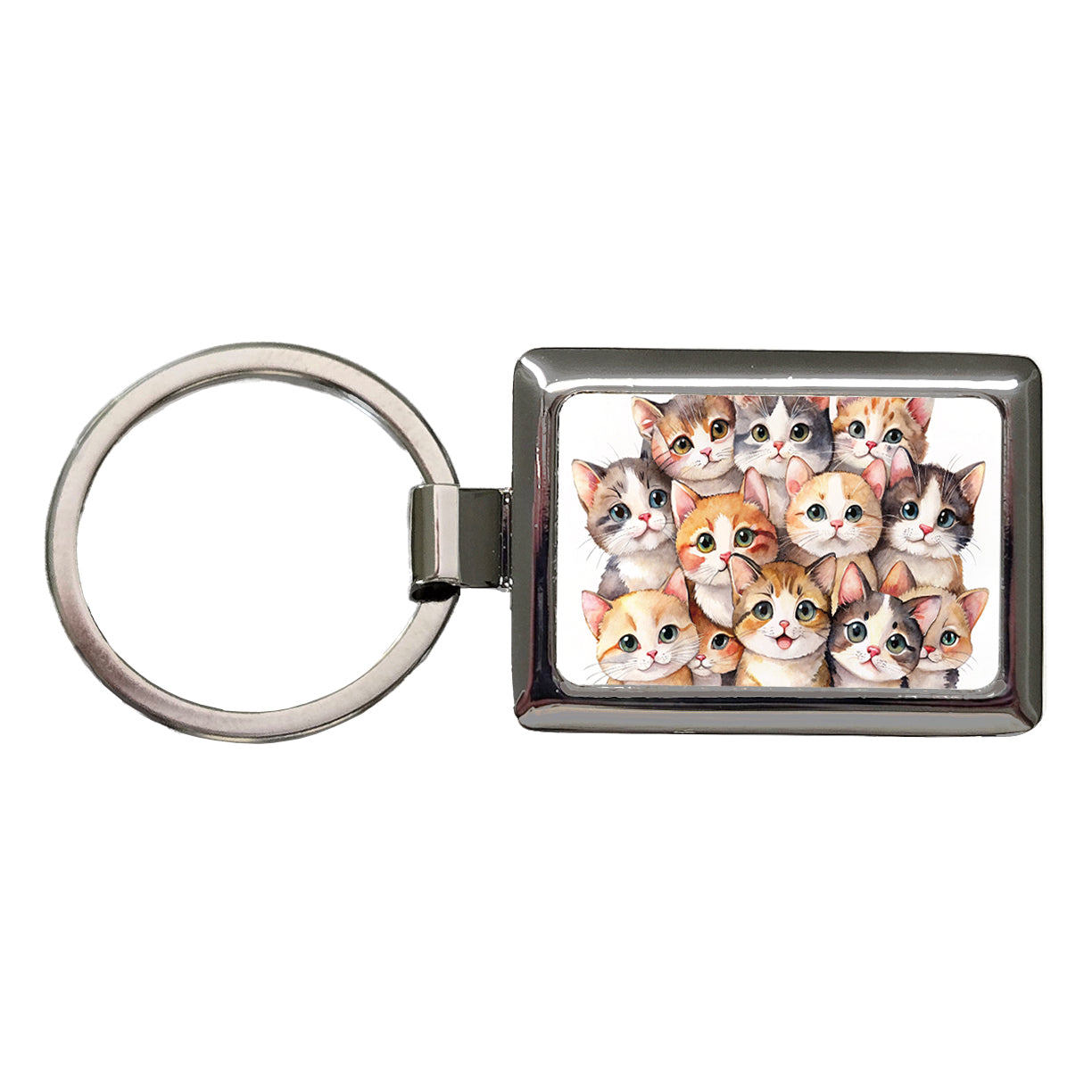 Sweet Munchkin Cats Rectangle Metal Keychain