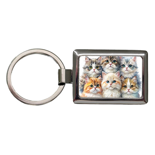 Sweet Persian Cats Rectangle Metal Keychain