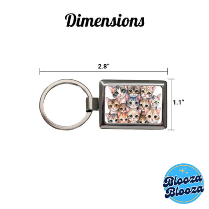 Sweet Singapura Cats Rectangle Metal Keychain
