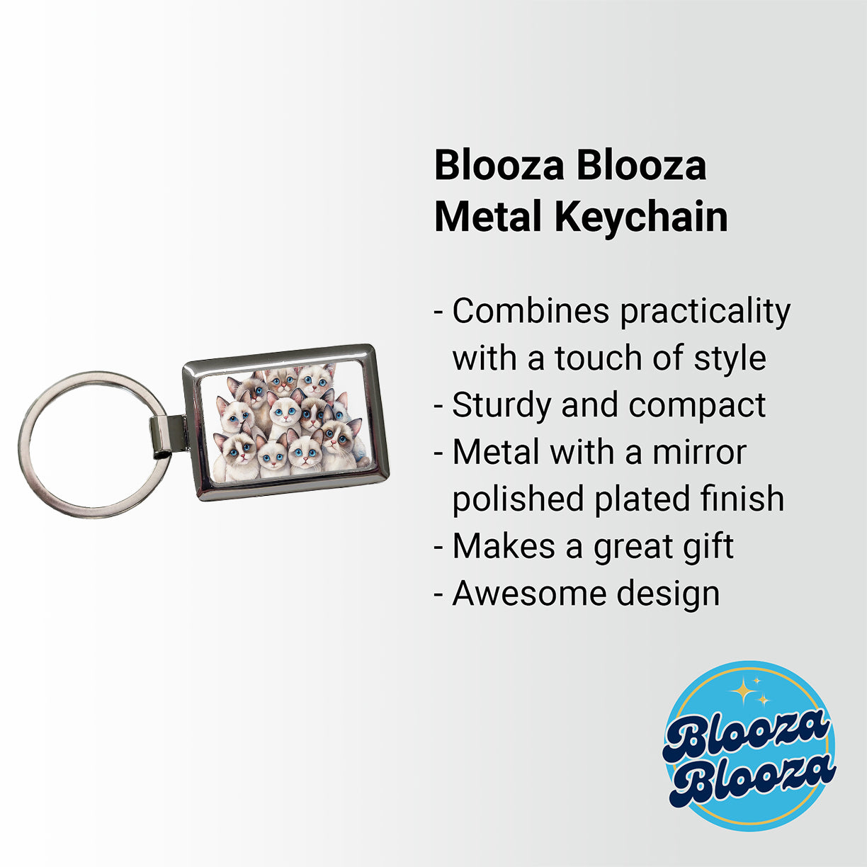 Sweet Snowshoe Cats Rectangle Metal Keychain