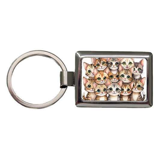Sweet Sokoke Cats Rectangle Metal Keychain