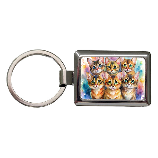 Sweet Somali Cats Rectangle Metal Keychain