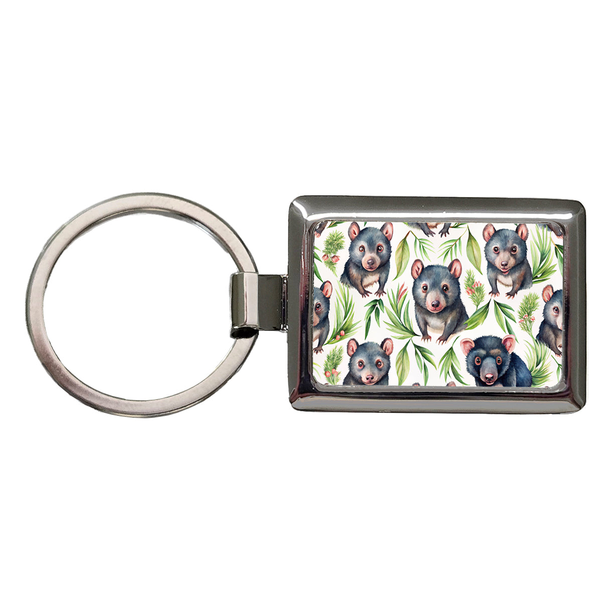 Sweet Tasmanian Devils Rectangle Metal Keychain