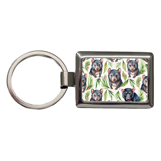 Sweet Tasmanian Devils Rectangle Metal Keychain