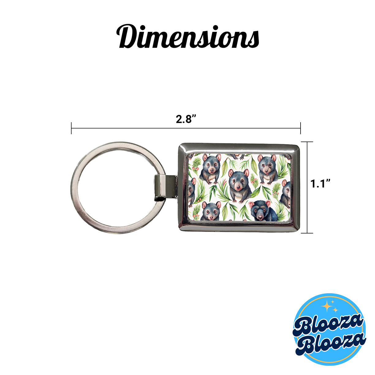 Sweet Tasmanian Devils Rectangle Metal Keychain