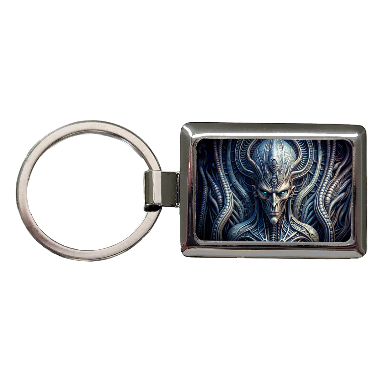 Alien Creature Creepy Horror Sci-Fi Rectangle Metal Keychain