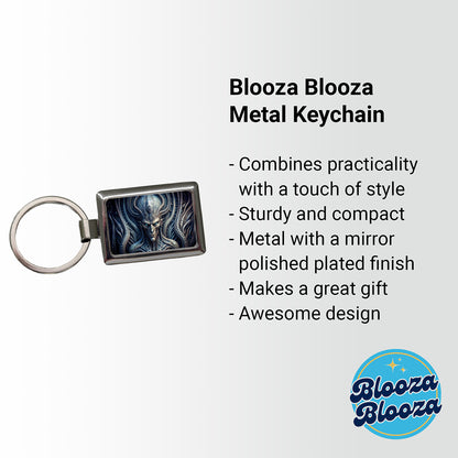 Alien Creature Creepy Horror Sci-Fi Rectangle Metal Keychain