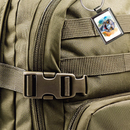 Angry Emu Watercolor Rectangle Metal Keychain
