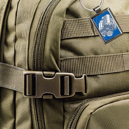 Blueprint Of Car Engine V8 Rectangle Metal Keychain
