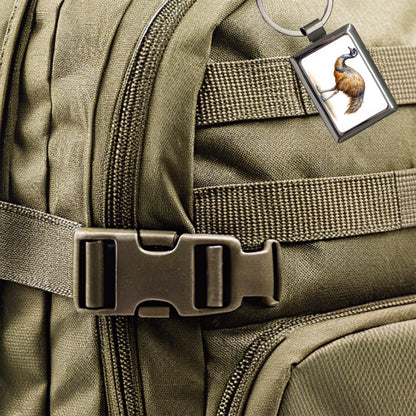 Emu Standing Watercolor Rectangle Metal Keychain