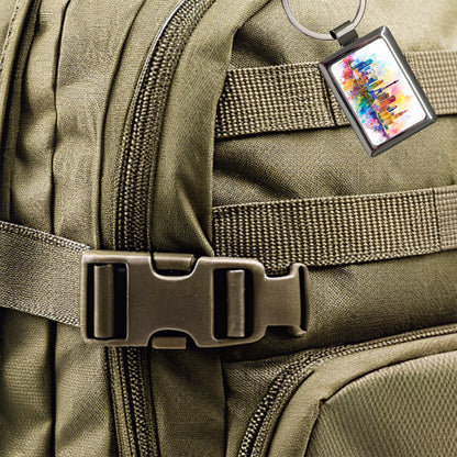 Las Vegas Nevada Watercolor Rectangle Metal Keychain