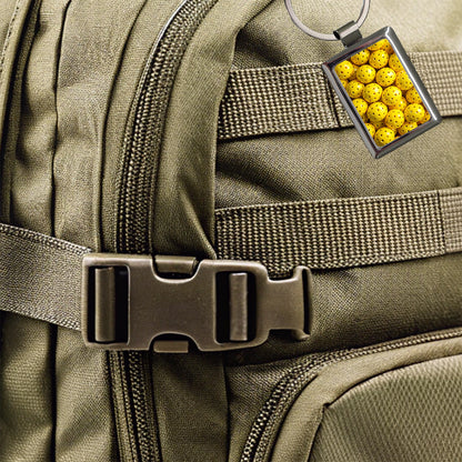 Lots Of Yellow Pickleball Balls Rectangle Metal Keychain