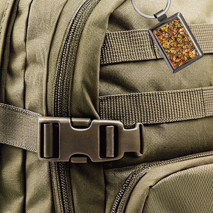 Monarch Butterflies Covering Everything Rectangle Metal Keychain