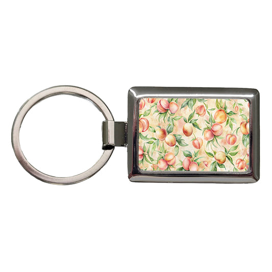 Peaches And Cream Wallpaper Rectangle Metal Keychain