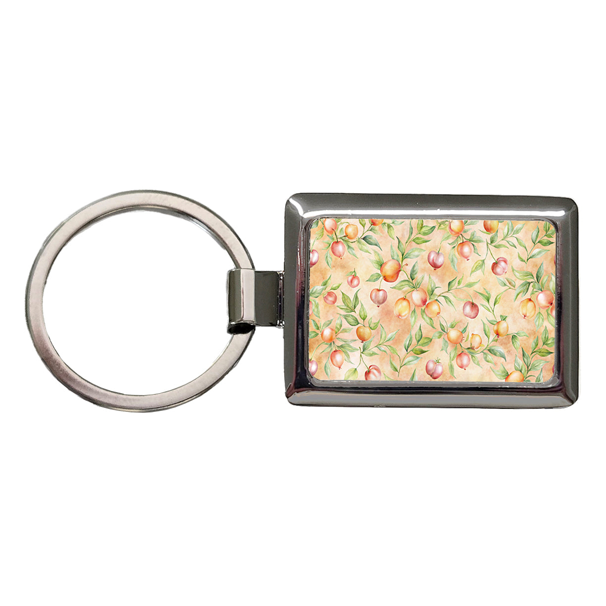 Peaches Beautiful Background Rectangle Metal Keychain