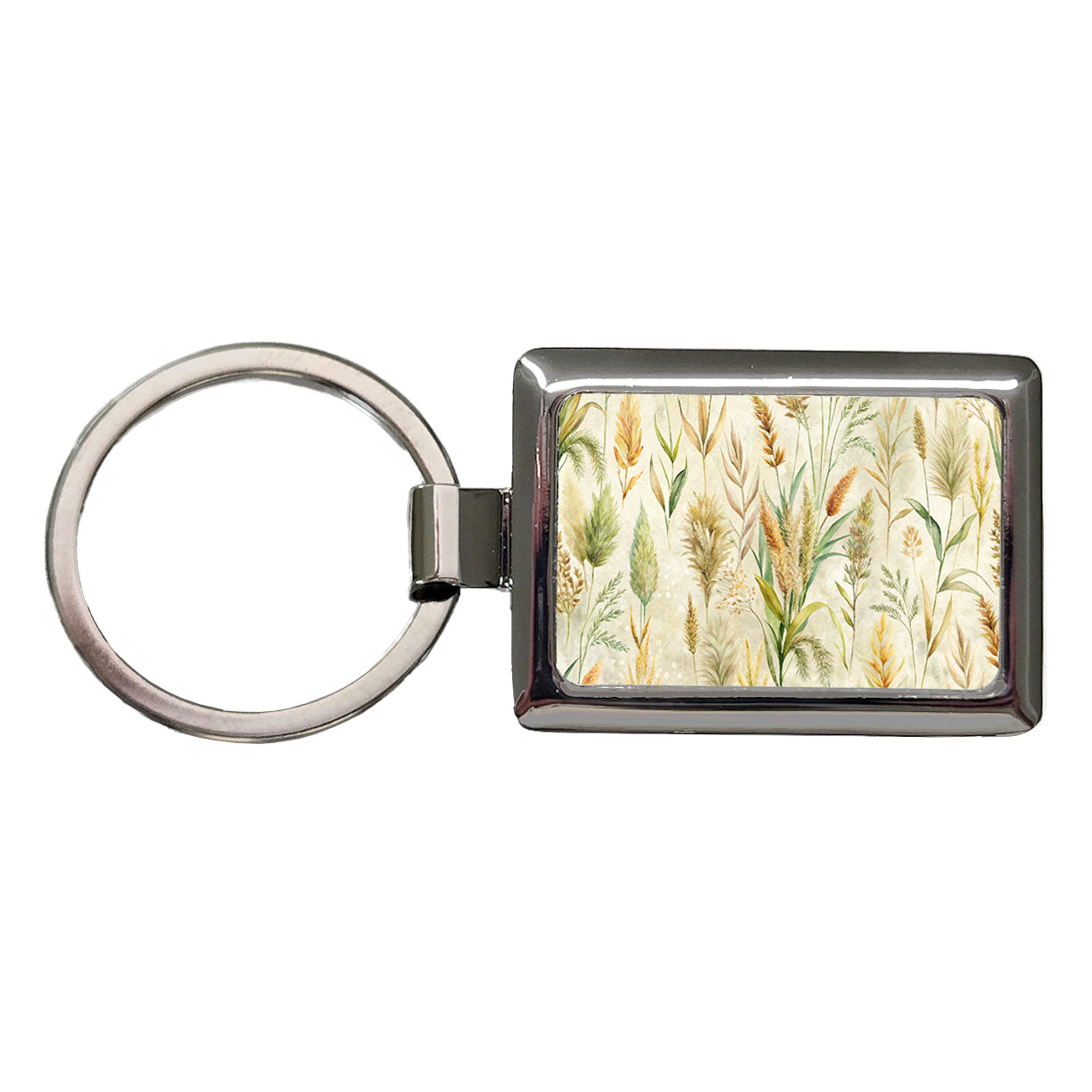 Wild Grasses Background Rectangle Metal Keychain