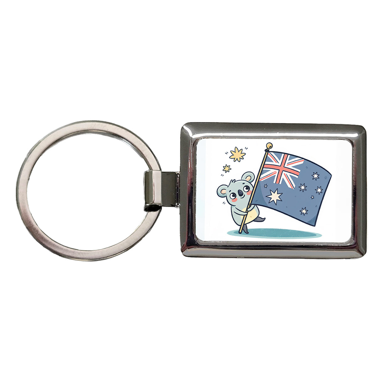 Kawaii Australian Flag Rectangle Metal Keychain