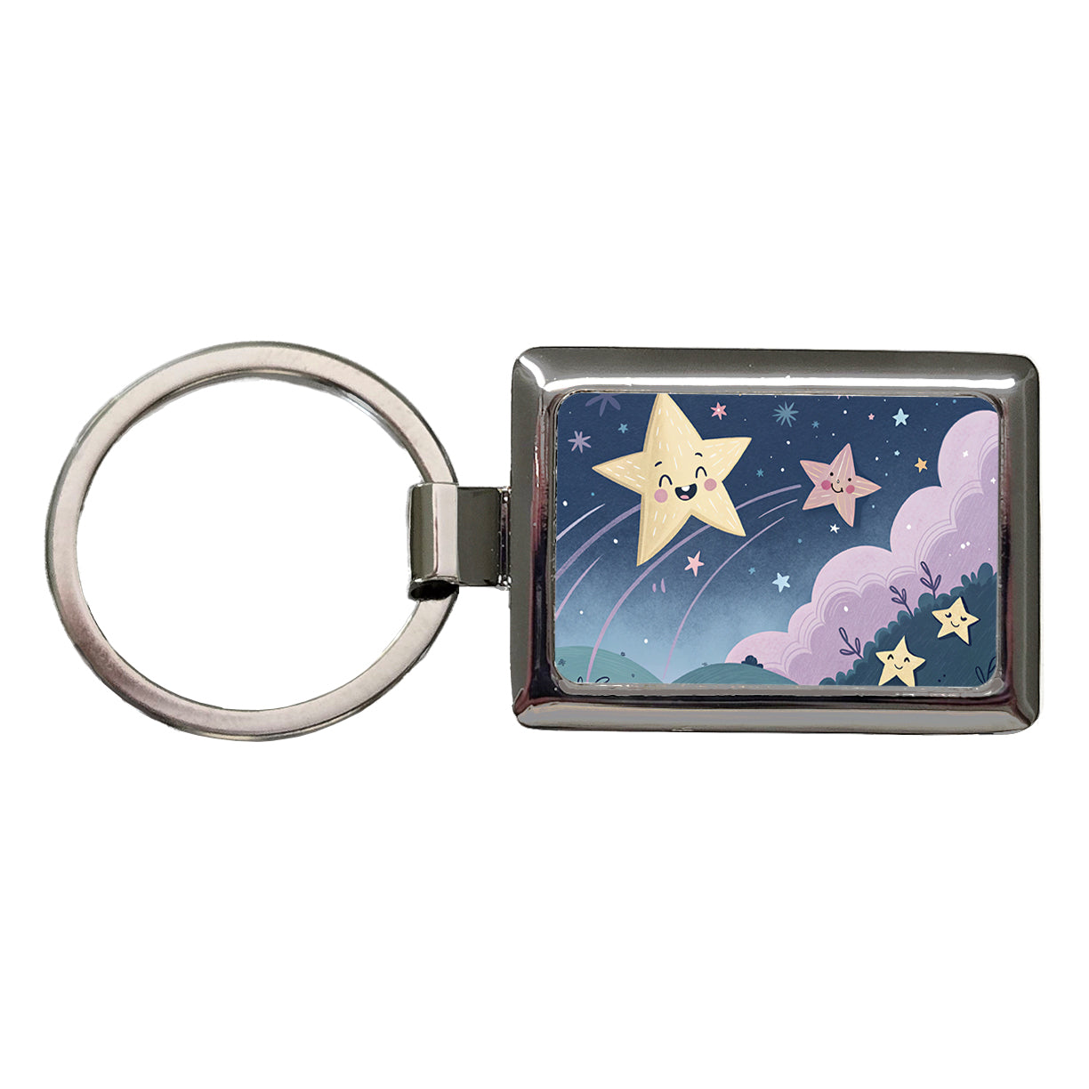 Kawaii Milky Way Rectangle Metal Keychain