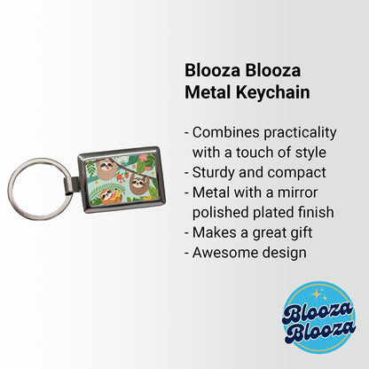 Kawaii Sloths Rectangle Metal Keychain