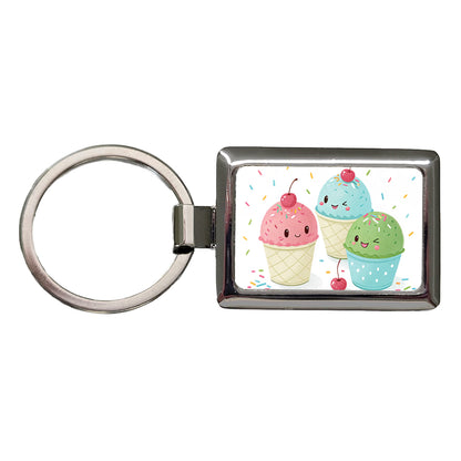 Kawaii Snowcones Rectangle Metal Keychain