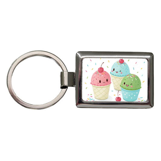 Kawaii Snowcones Rectangle Metal Keychain