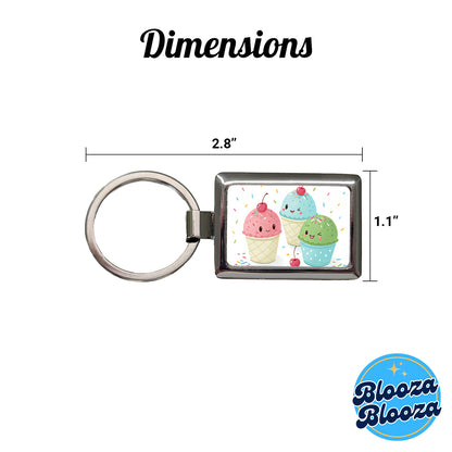 Kawaii Snowcones Rectangle Metal Keychain