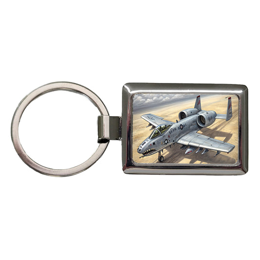 A-10 Warthog Thunderbolt II US Air Force Ground Attack Plane Rectangle Metal Keychain