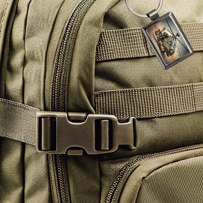 AH-64 Apache US Army Attack Helicopter Rectangle Metal Keychain