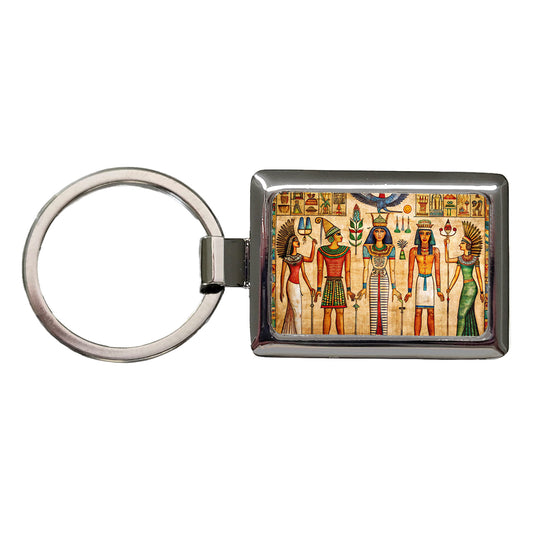 Ancient Egyptian Hieroglyphics Pharaohs Gods Rectangle Metal Keychain