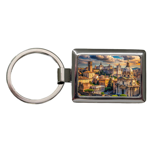 Ancient Rome City Roman Cityscape Rectangle Metal Keychain