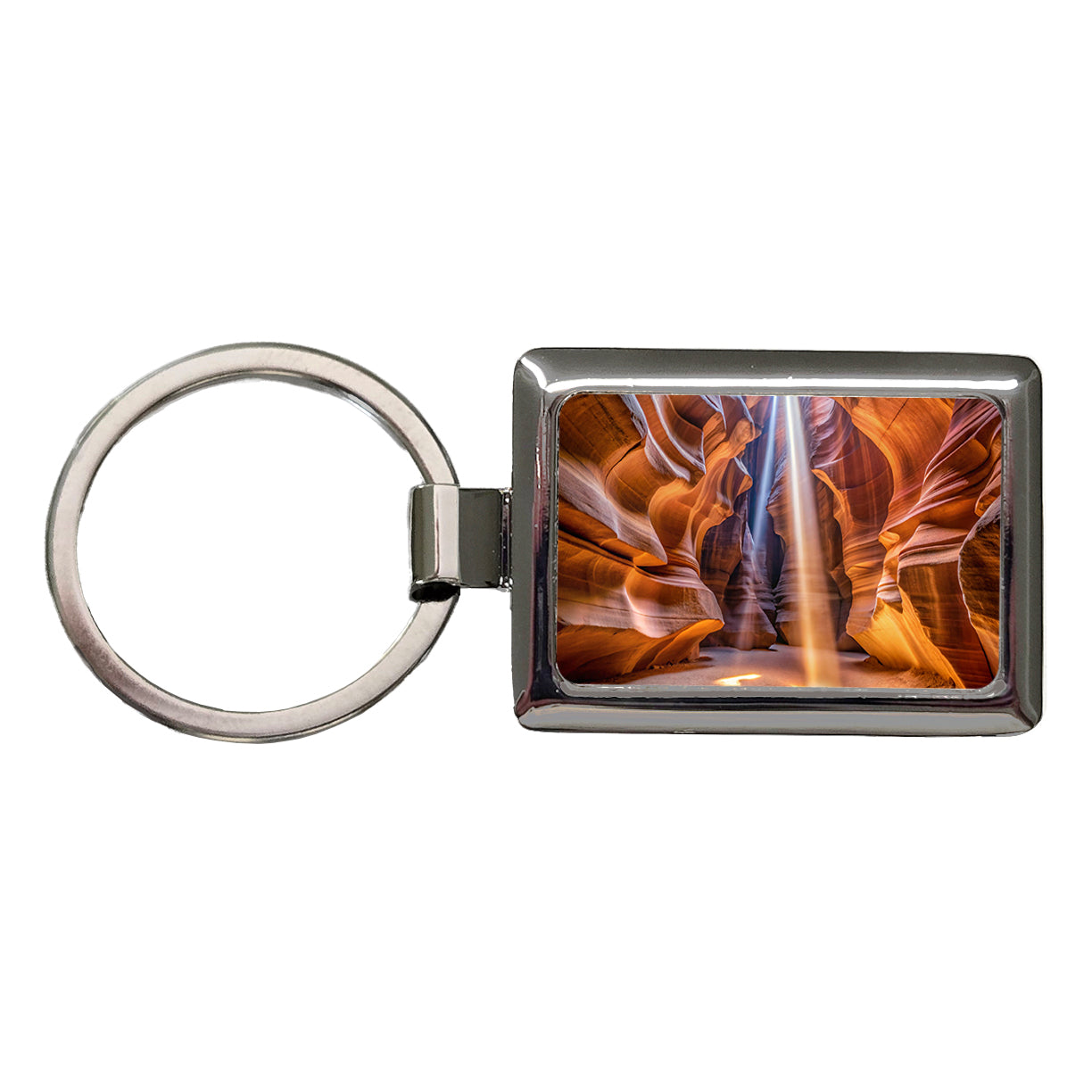 Antelope Slot Canyon Light Beams Utah Nevada Rectangle Metal Keychain