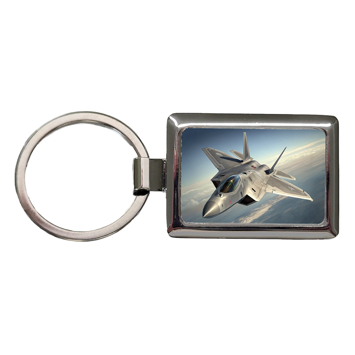 F-22 Raptor US Air Force Air Superiority Fighter Plane Rectangle Metal Keychain
