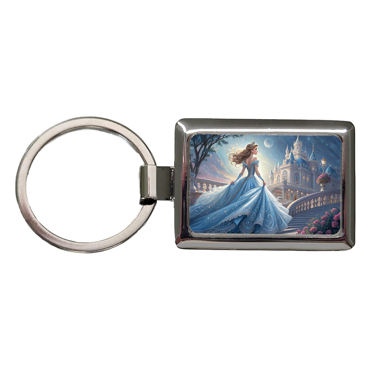 Fairy Tale Princess In Ball Gown Rectangle Metal Keychain